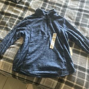 Sweater zips quarter down. Size petite pm it’s blue and brand is St. John’s bay